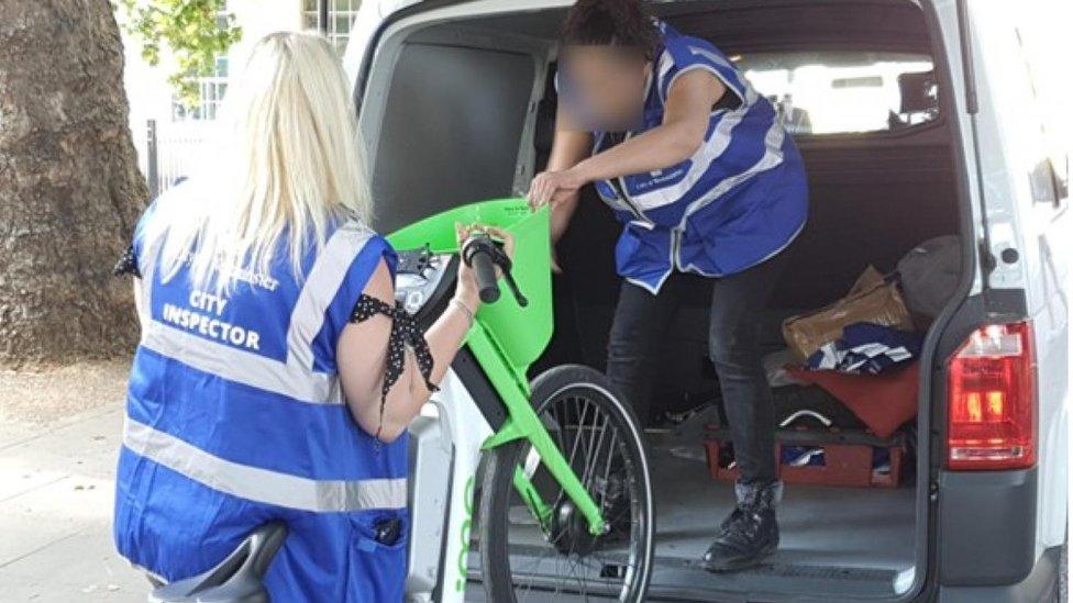 Council officers seizing bikes