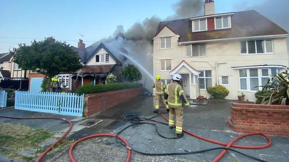 Fire in Harold Road, Frinton on Sea