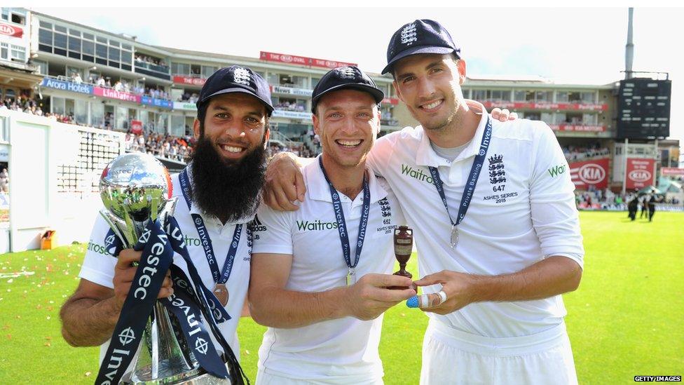 Moeen Ali, Jos Buttler and Steven Finn