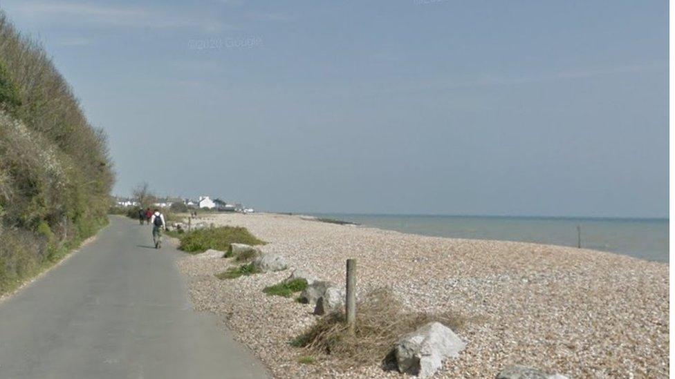 The beach at Kingsdown on the Kent coast