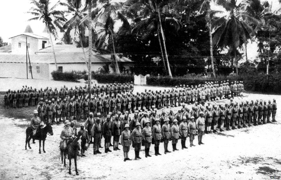 Company of Askaris at Dar es Salaam, August 1914, Tanzania