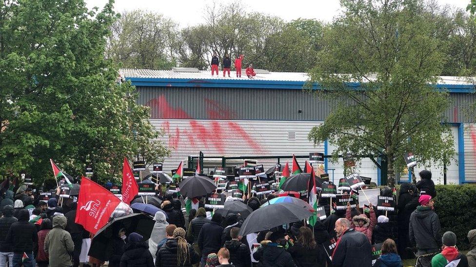 Factory protest in Leicester