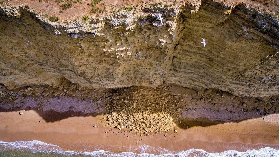 The rock fall took place in the early hours of the morning