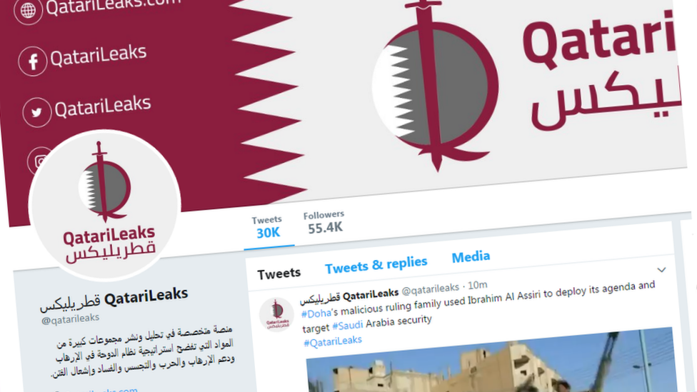 Screen grab of the QatariLeaks Twitter home page