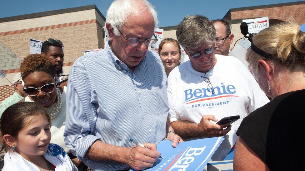 Democratic Presidential candidate Bernie Sanders.