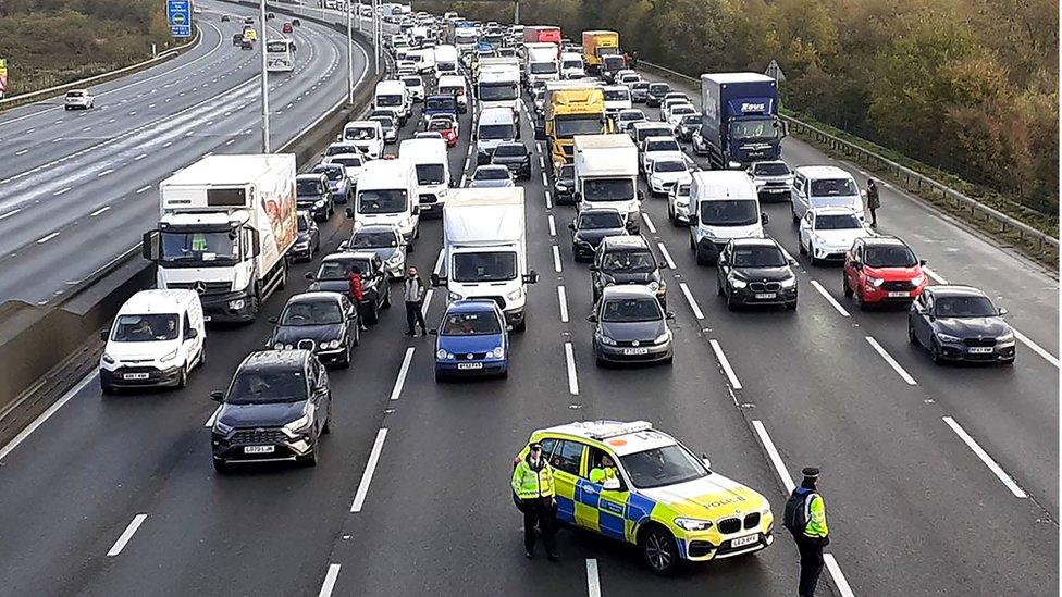 Protesters cause disruption on M25