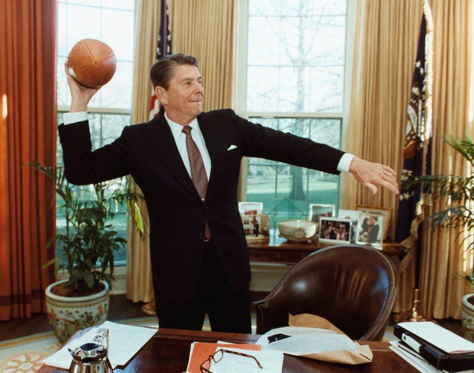 President Reagan in the Oval Office in March 1982