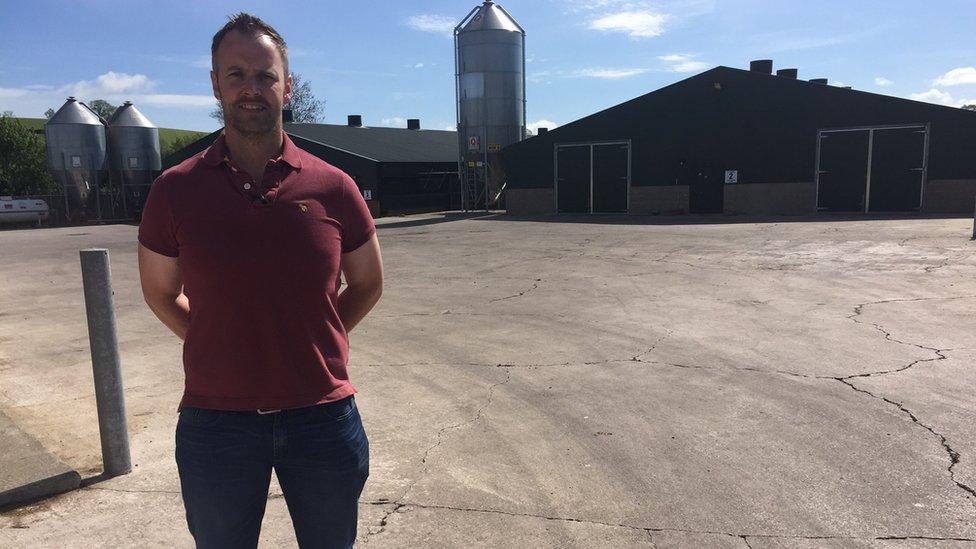 Gary Liggett on his poultry farm near Eglish