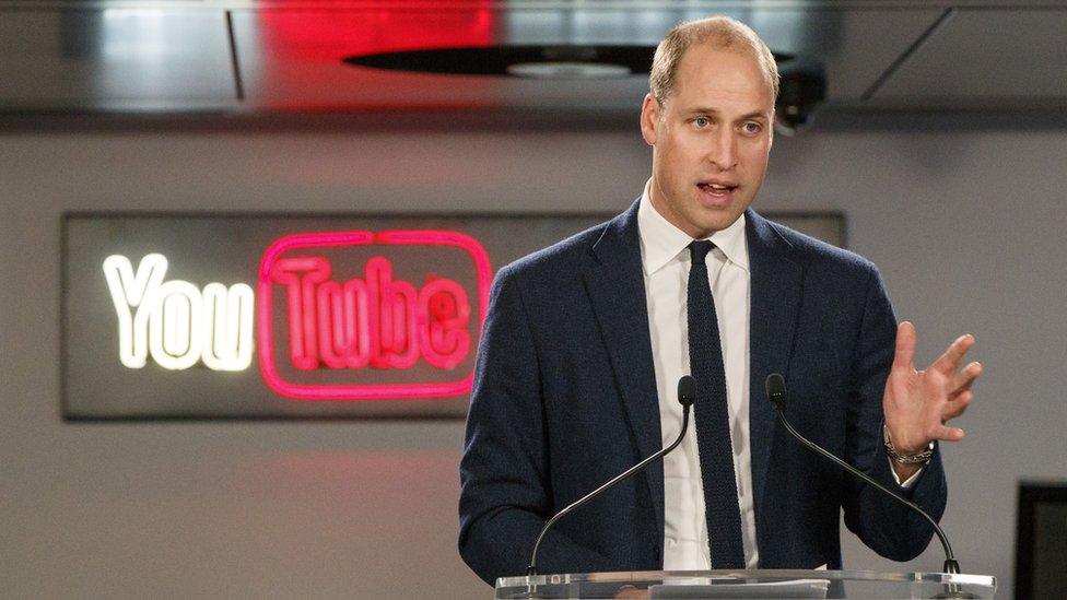 Prince William giving his speech