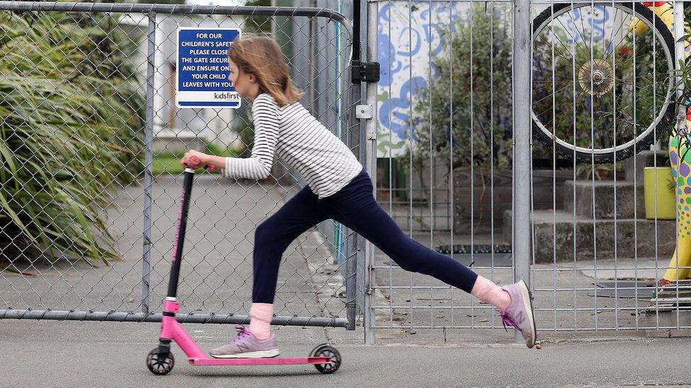 Girl on scooter