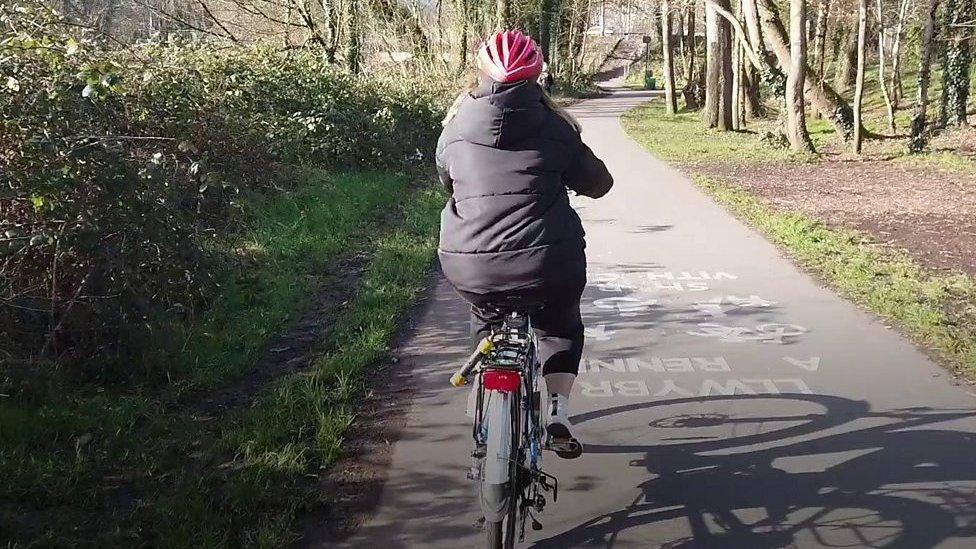 Woman on bike