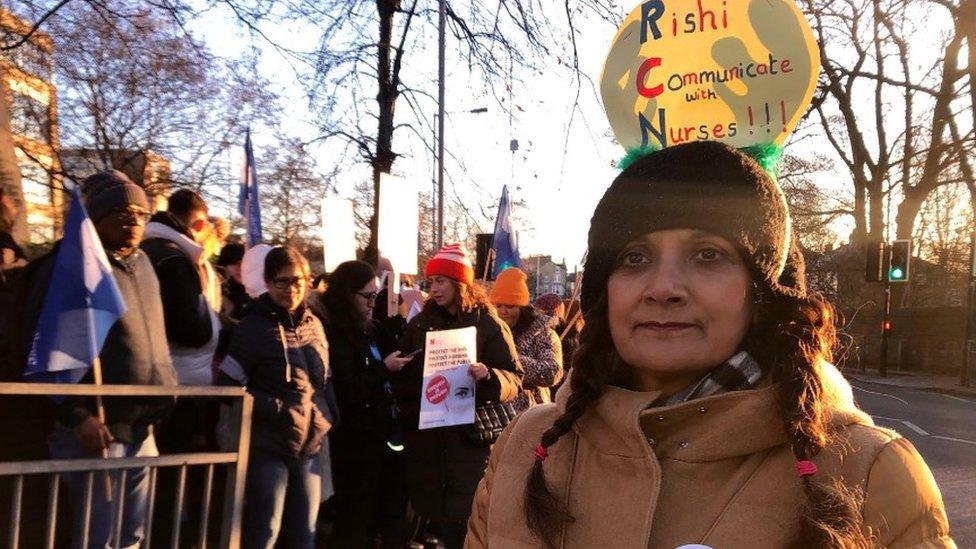 Nurses striking in Bradford