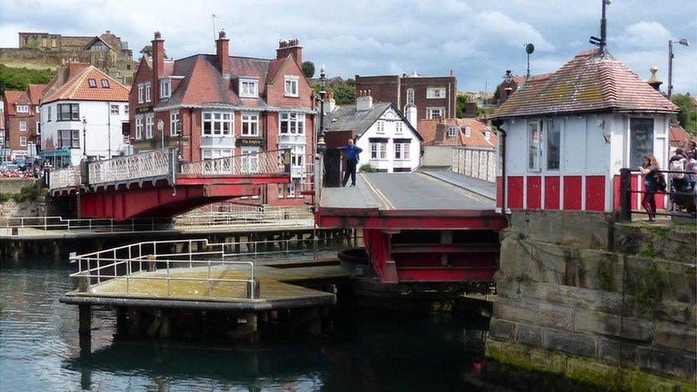 View of Whitby swing bridge