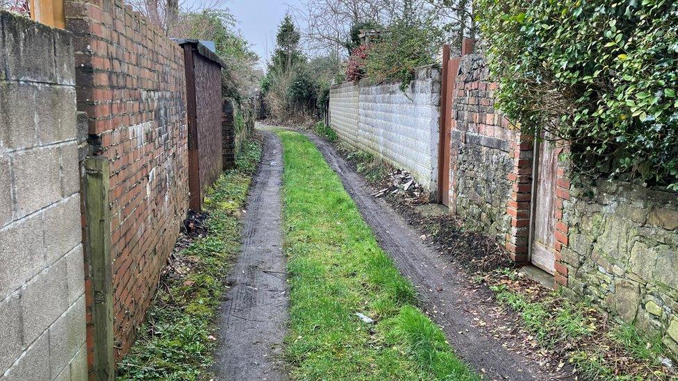 The lane where Joyce Cox was last seen alive still exists