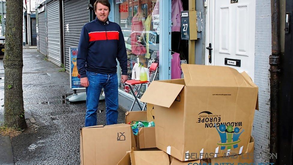 Volunteers at the Walk Inn food bank in east Belfast provide food for those in need