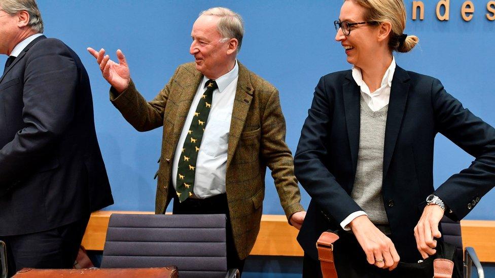 AfD leaders Alexander Gauland and Alice Weidel in Berlin, 25 September