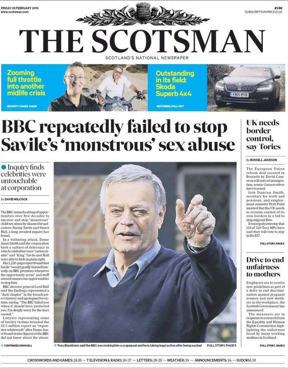 Scotland s papers Savile abuse and MP quizzed in Turkey BBC News 