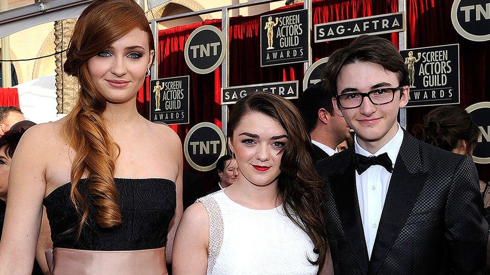 Sophie Turner, Maisie Williams and Isaac Hempstead Wright