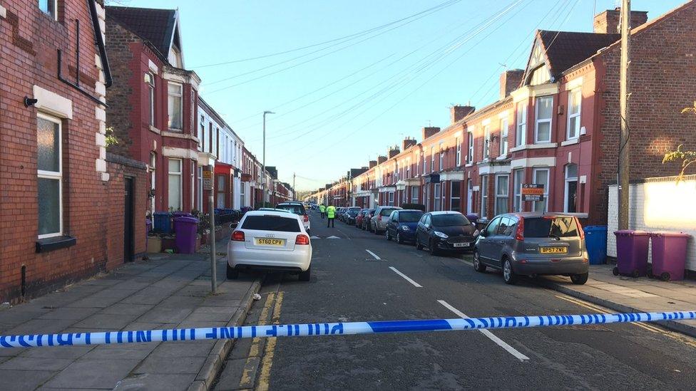 Crime scene in Alderson Road, Wavertree