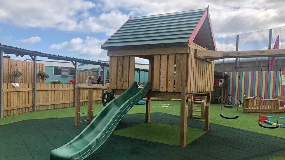 A slide in the new play park