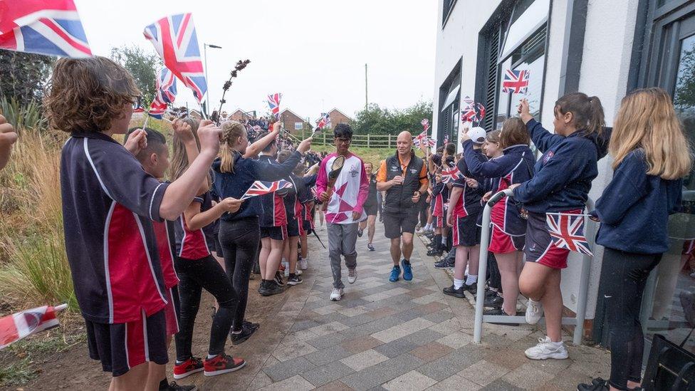 Abhinav Venkatachalam taking part in The Queen's Baton