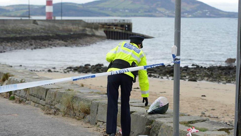 Flowers are being left at the scene of the Buncrana tragedy