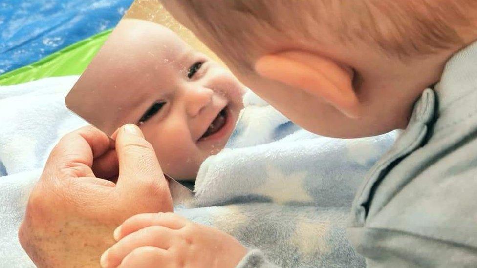 Sarah Jones' son at a sensory play session