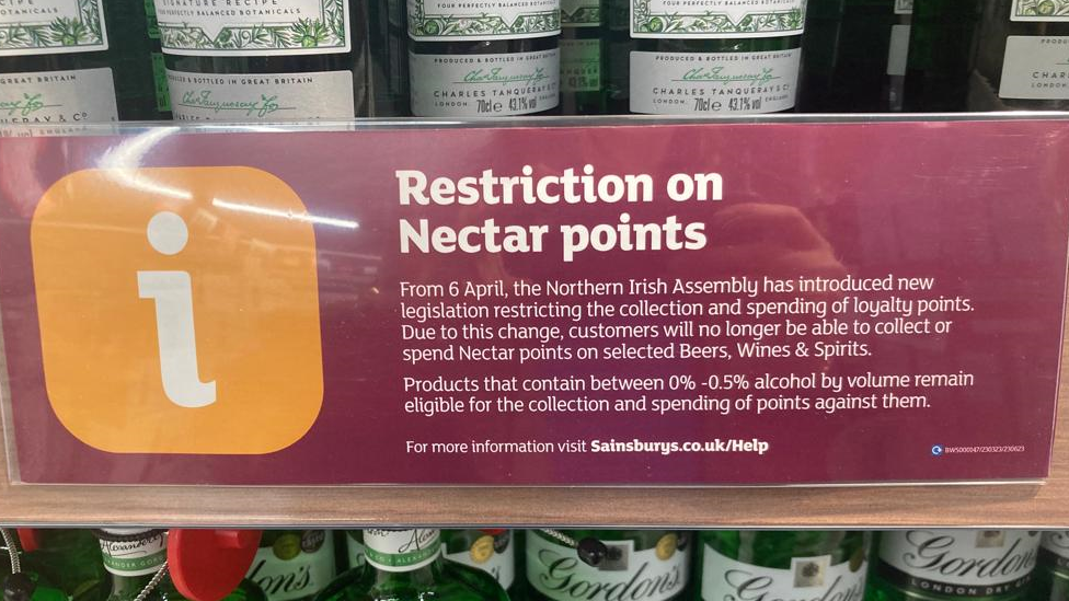 A sign in Sainsbury's details the changes to loyalty points