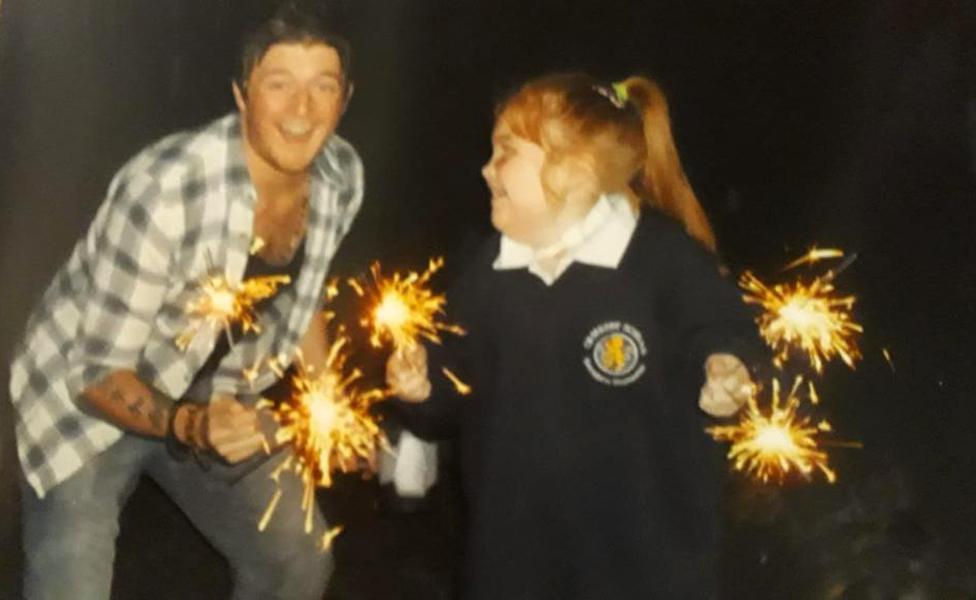 Shauna playing with sparklers