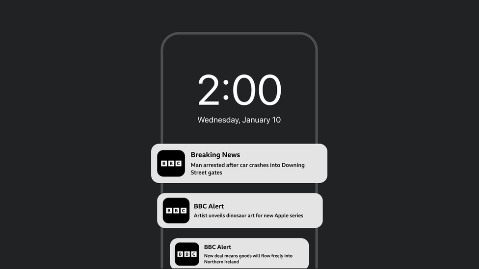 A phone receiving push alerts