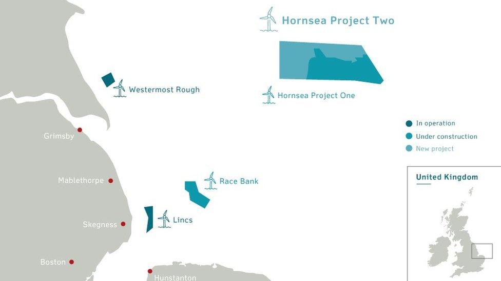 Dong Energy offshore wind farm map