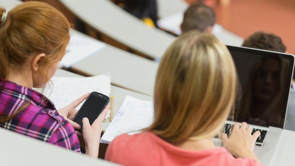 Students in a lecture theatre