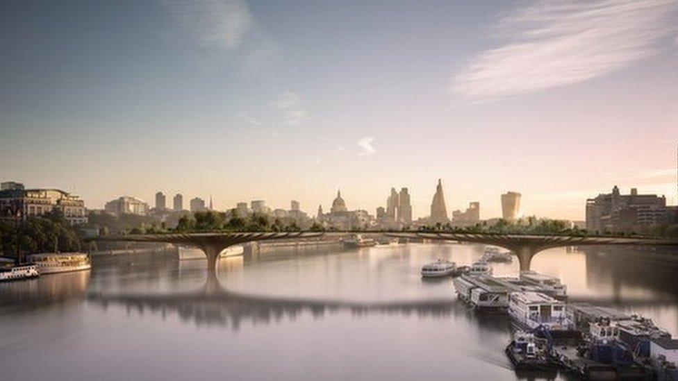 The proposed Garden Bridge