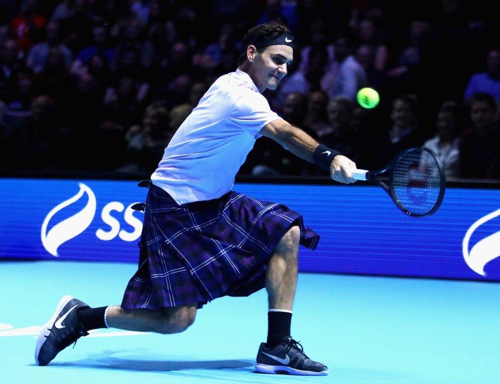 Roger Federer wearing kilt