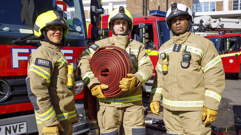 Firefighters in new gear