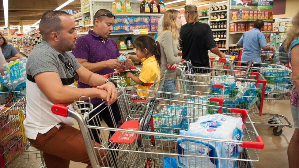 People in Florida stock up on supplies