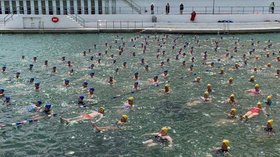 Swim For Ukraine synchronised swim