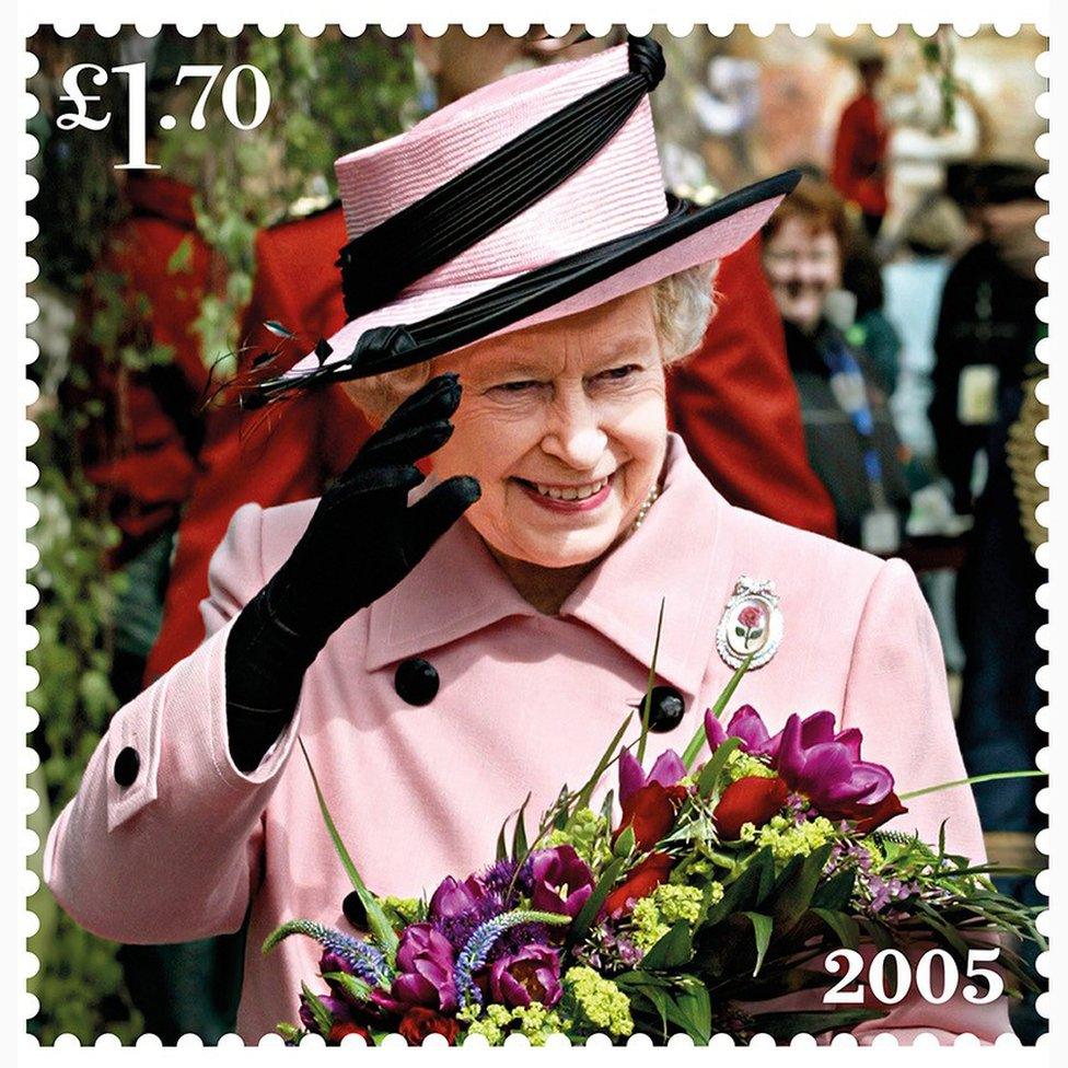 2005 stamp with the Queen on a visit to Canada