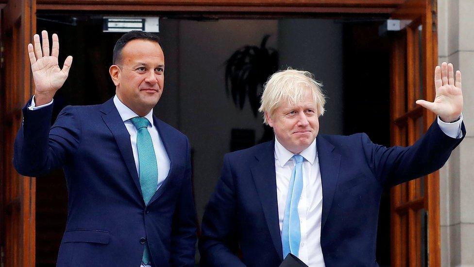 Leo Varadkar with Boris Johnson