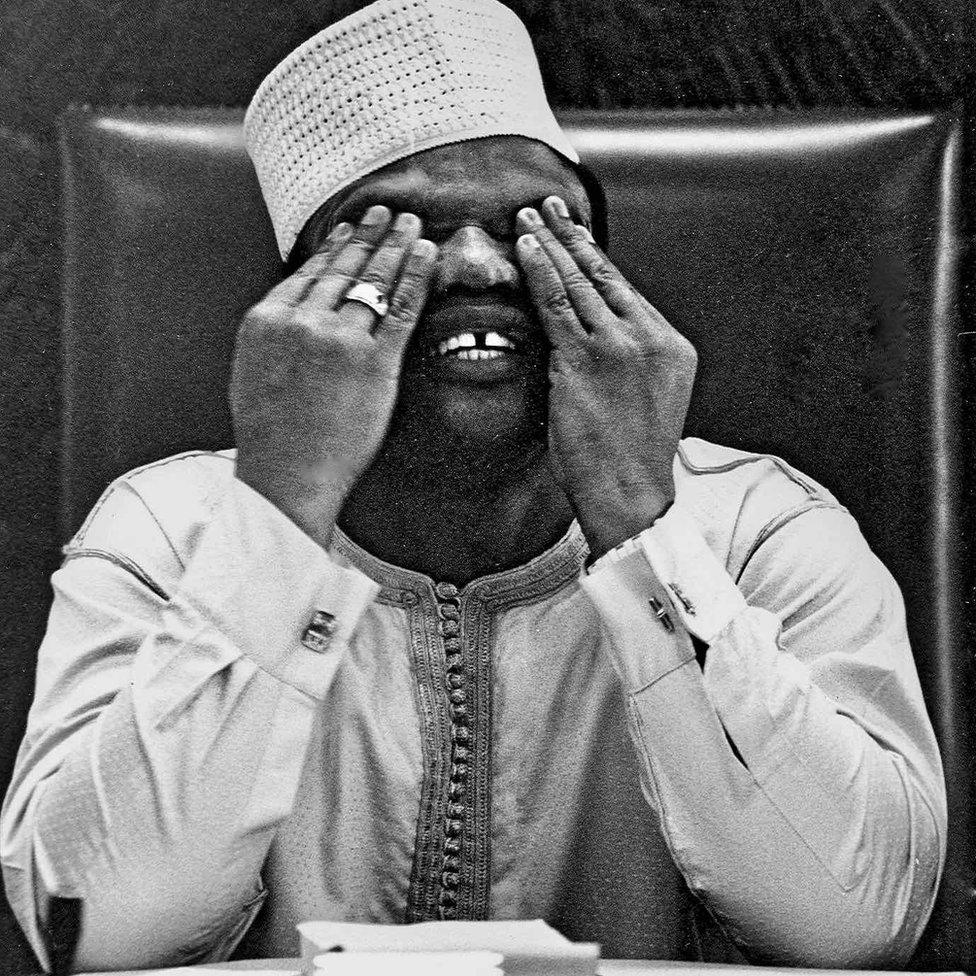 A photo by Sunmi Smart-Cole entitled: "President Ibrahim Babangida" - 1985, showing the man who took over in Nigeria's 1985 military coup