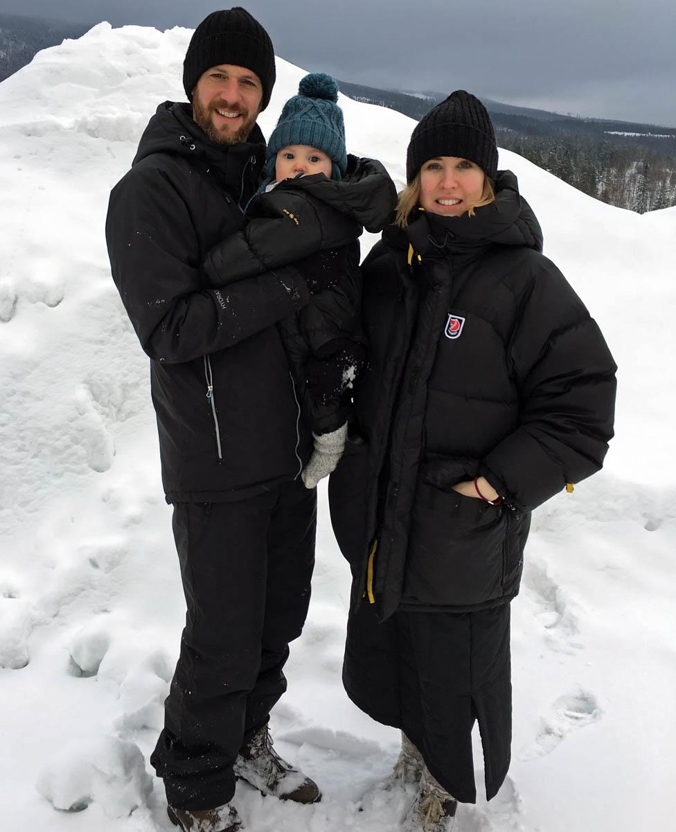 Keith Moore with wife Emmelie and their son