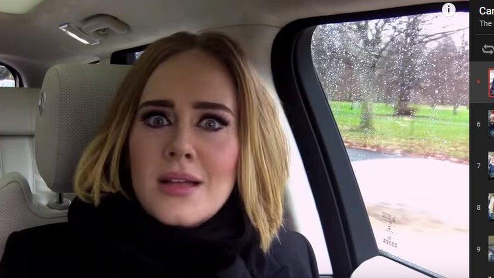 Adele looking shocked