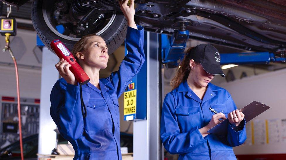 A mechanic being tested