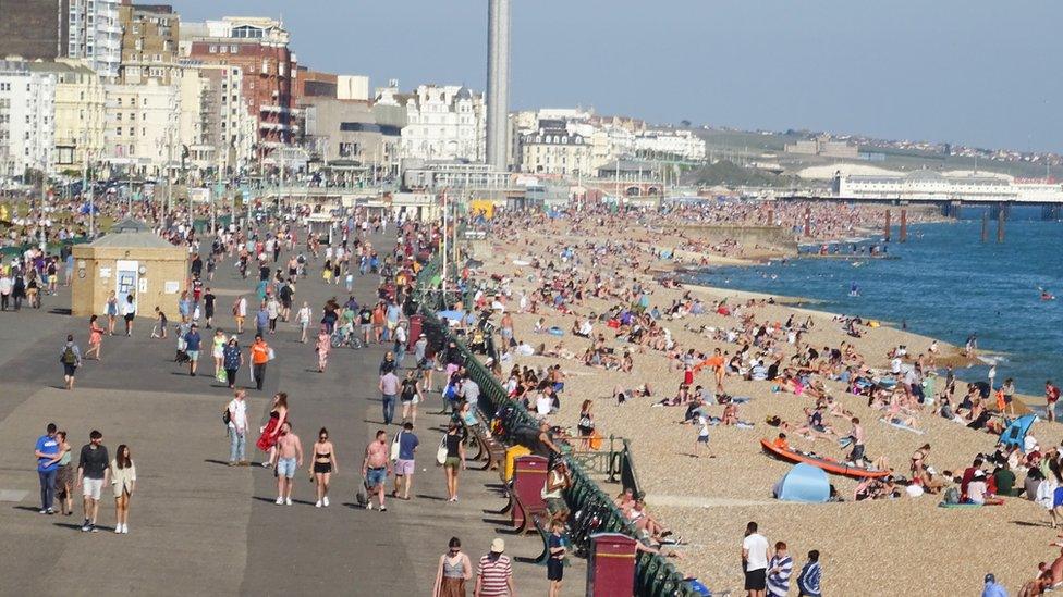 Beach stewards tried to prevent people accessing the beaches when they were deemed to be at capacity