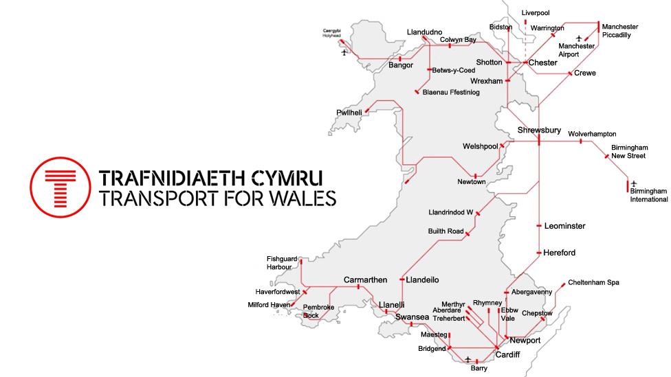 How the Wales and borders main rail network looks