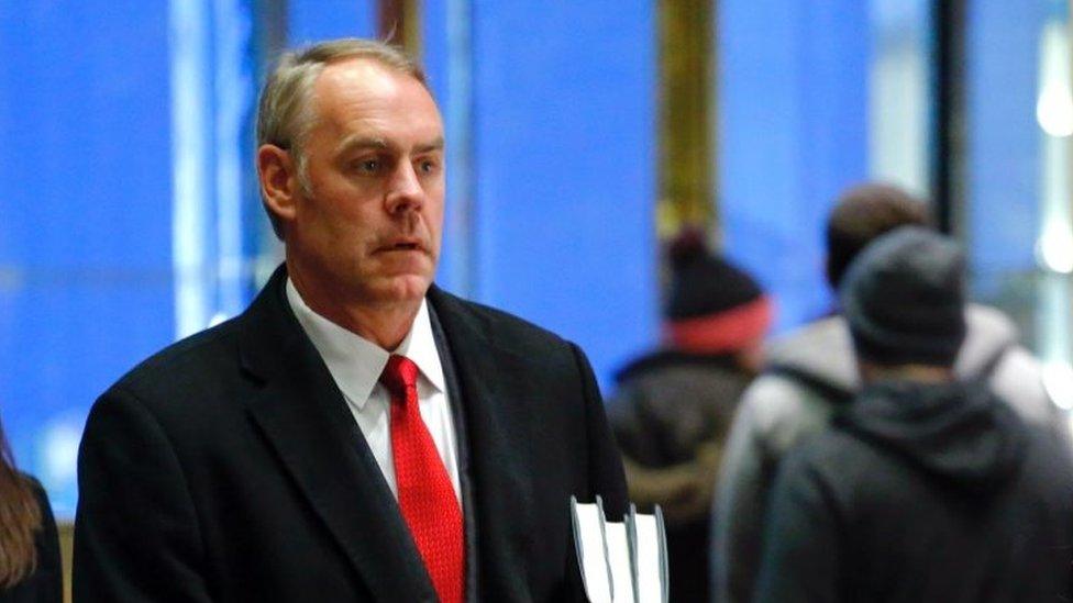 US Representative at large from Montana Ryan Zinke