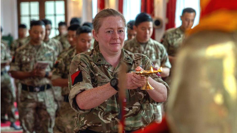 The Reverend Amy Walters at a Hindu religious service