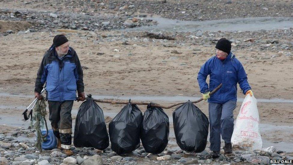 Beach clean after storm