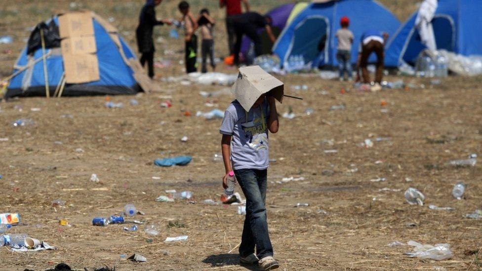 boy in refugee camp