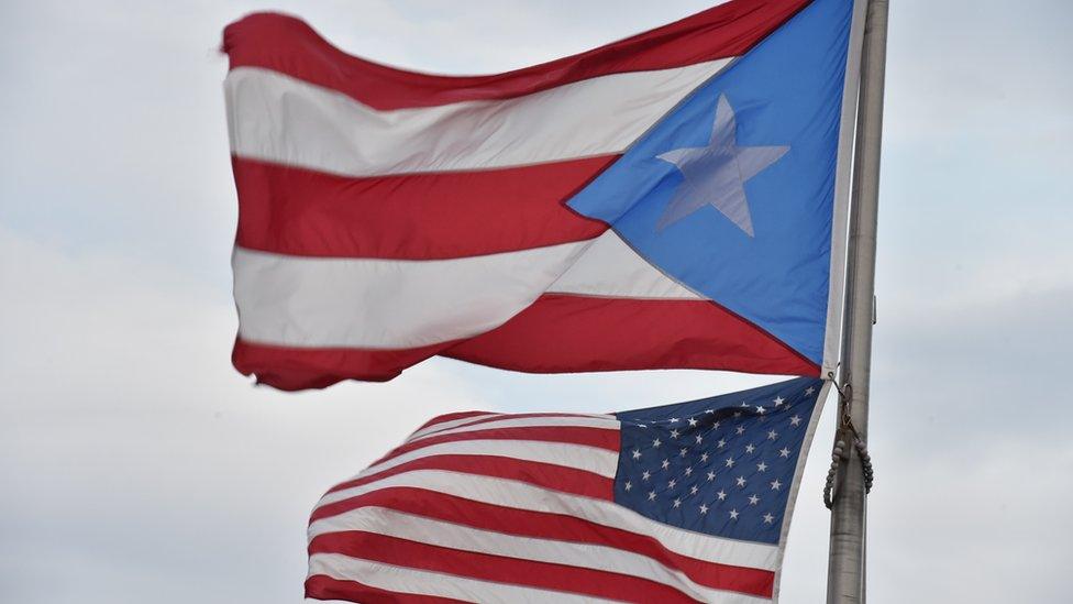 Puerto Rico and US flags